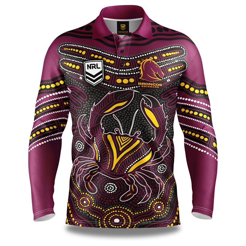 Brisbane Broncos NRL 'Karumba' Fishing Shirt Adult Sizes S-5XL!
