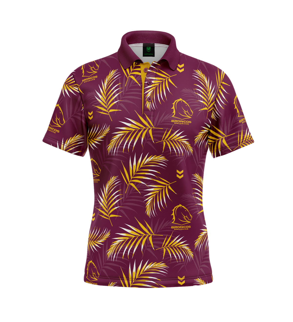 Brisbane Broncos NRL 'Palm Beach' Golf Polo Shirt Sizes Sizes S-5XL!