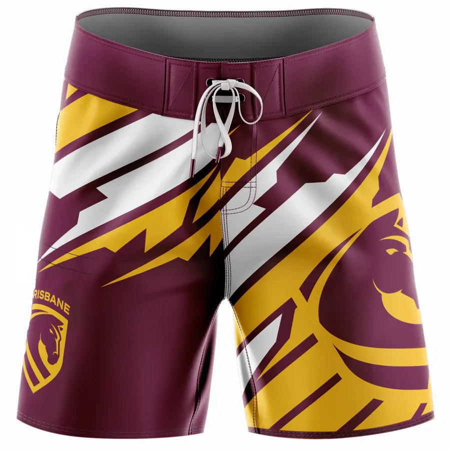 Brisbane Broncos NRL 'Ignition' Board Shorts Sizes S-5XL!