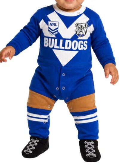 Canterbury Bankstown Bulldogs NRL Footysuit Infants Sizes 000-1!