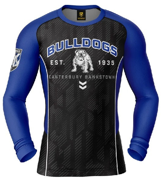 Canterbury Bulldogs NRL Ashtabula 'Blocker' Long Sleeve Rash Vest Sizes S-2XL!