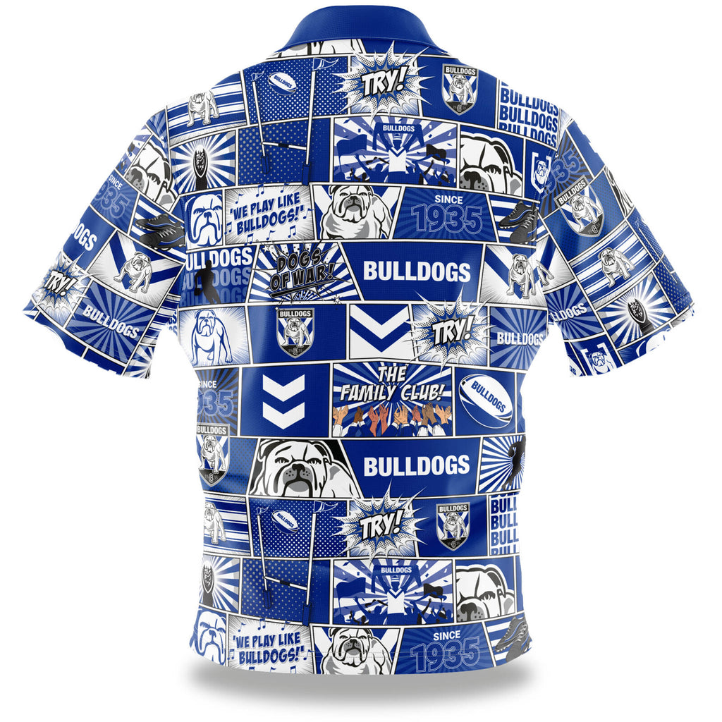 Canterbury Bulldogs NRL Fanatic Button Up Shirts Polo Sizes S-5XL!