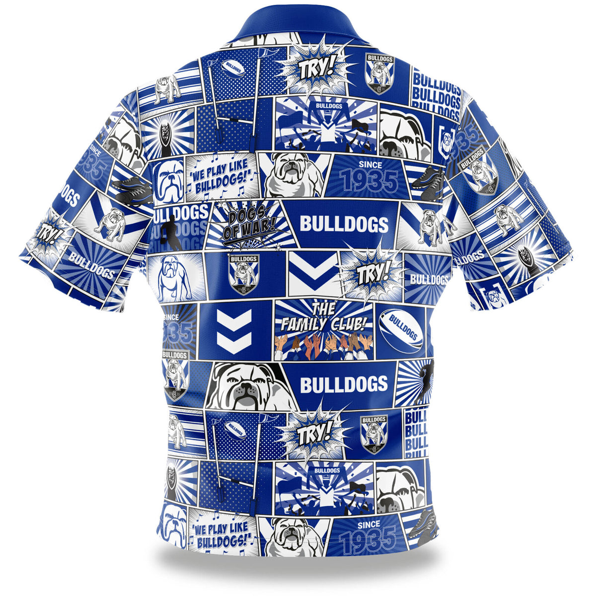 Canterbury Bulldogs NRL Fanatic Button Up Shirts Polo Sizes S-5XL!