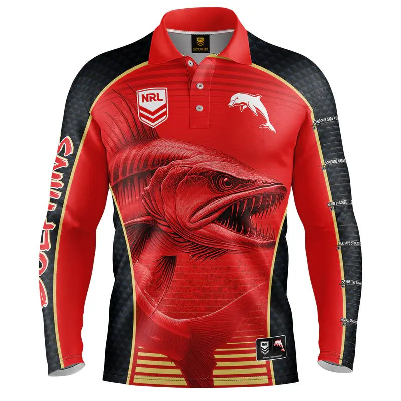 The Dolphins NRL Barracuda Fishing Shirt Mens Sizes S-5XL!