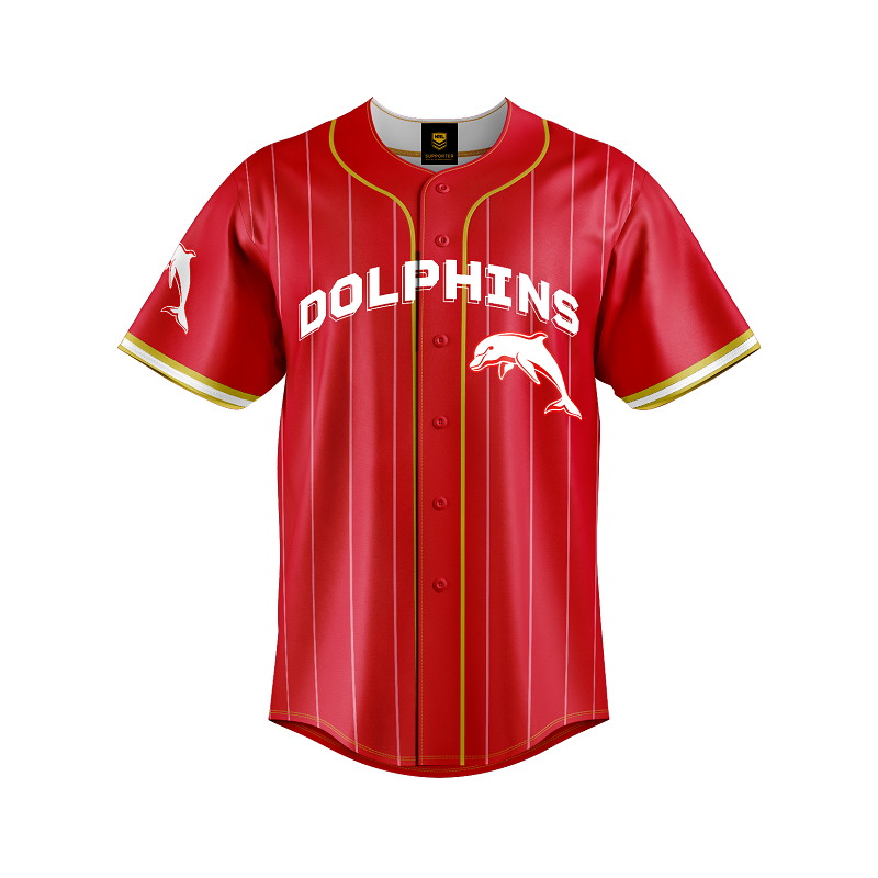 Dolphins NRL Baseball Jersey Slugger T Shirt Sizes S-5XL!