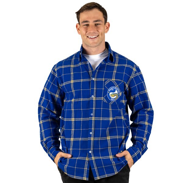 Parramatta Eels NRL 'Mustang' Flannel Shirt Button Up T Shirt Sizes S-5XL!