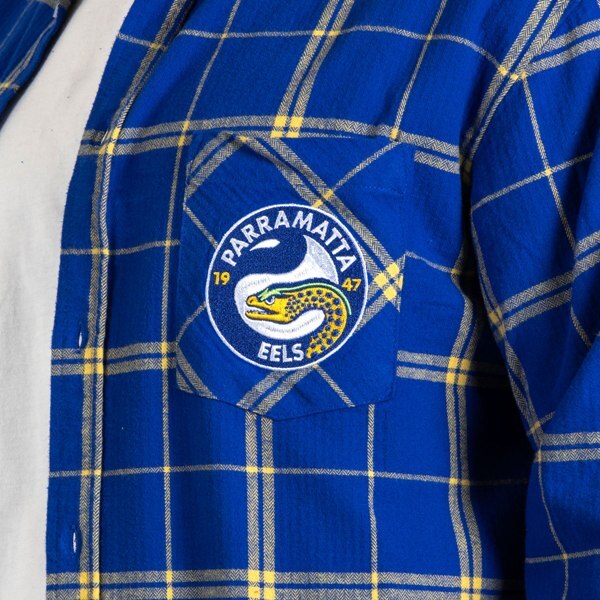 Parramatta Eels NRL 'Mustang' Flannel Shirt Button Up T Shirt Sizes S-5XL!