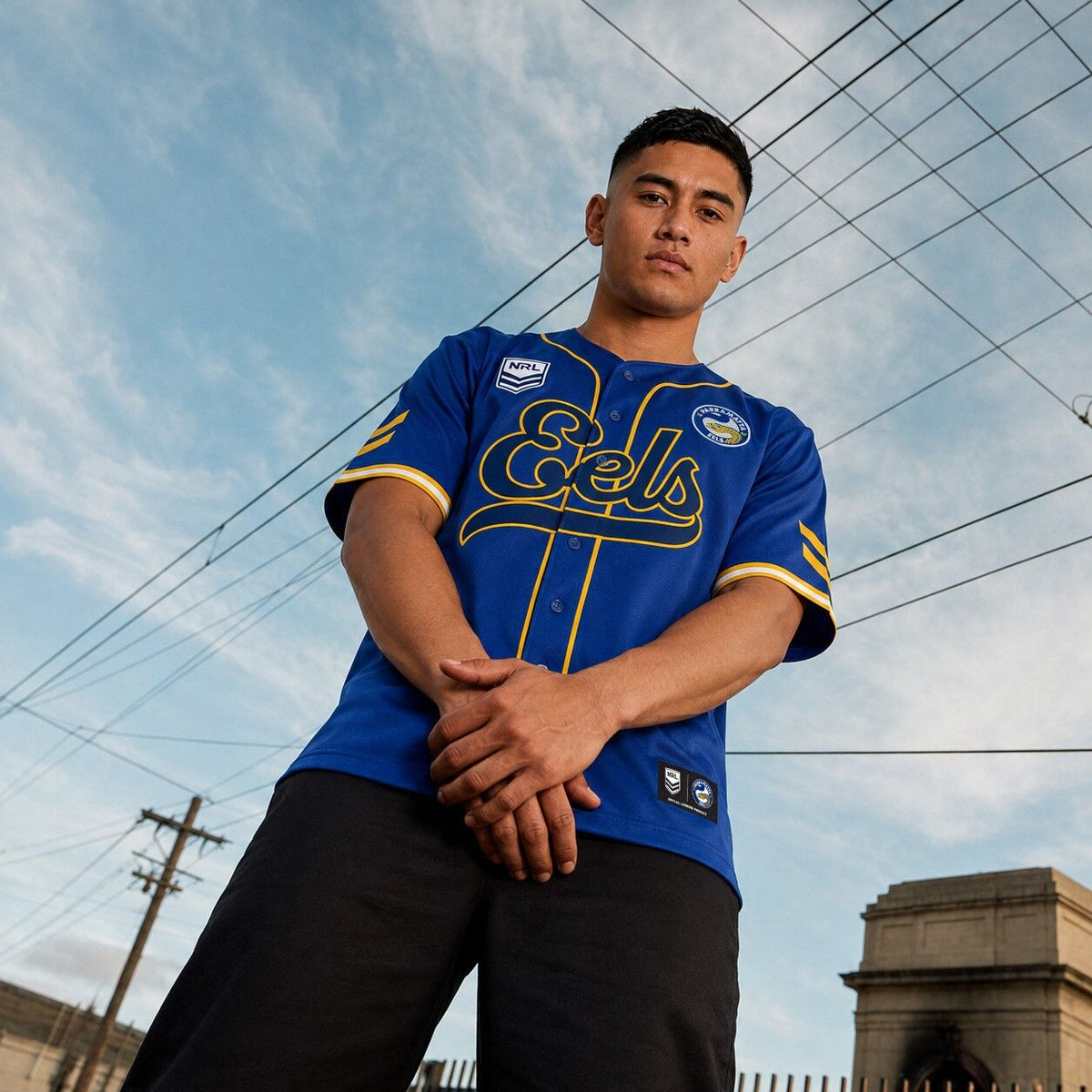 Parramatta Eels NRL 'Homer' Baseball Jersey Slugger T Shirt Sizes S-5XL!