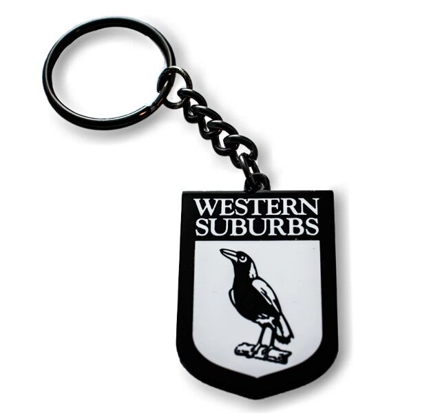 Official NRL Western Suburbs Magpies Round Team Heritage Logo Keyring!