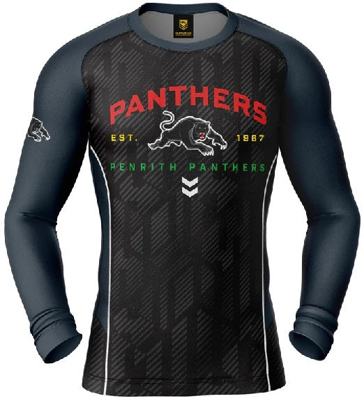 Penrith Panthers NRL Ashtabula 'Blocker' Long Sleeve Rash Vest Sizes S-2XL!