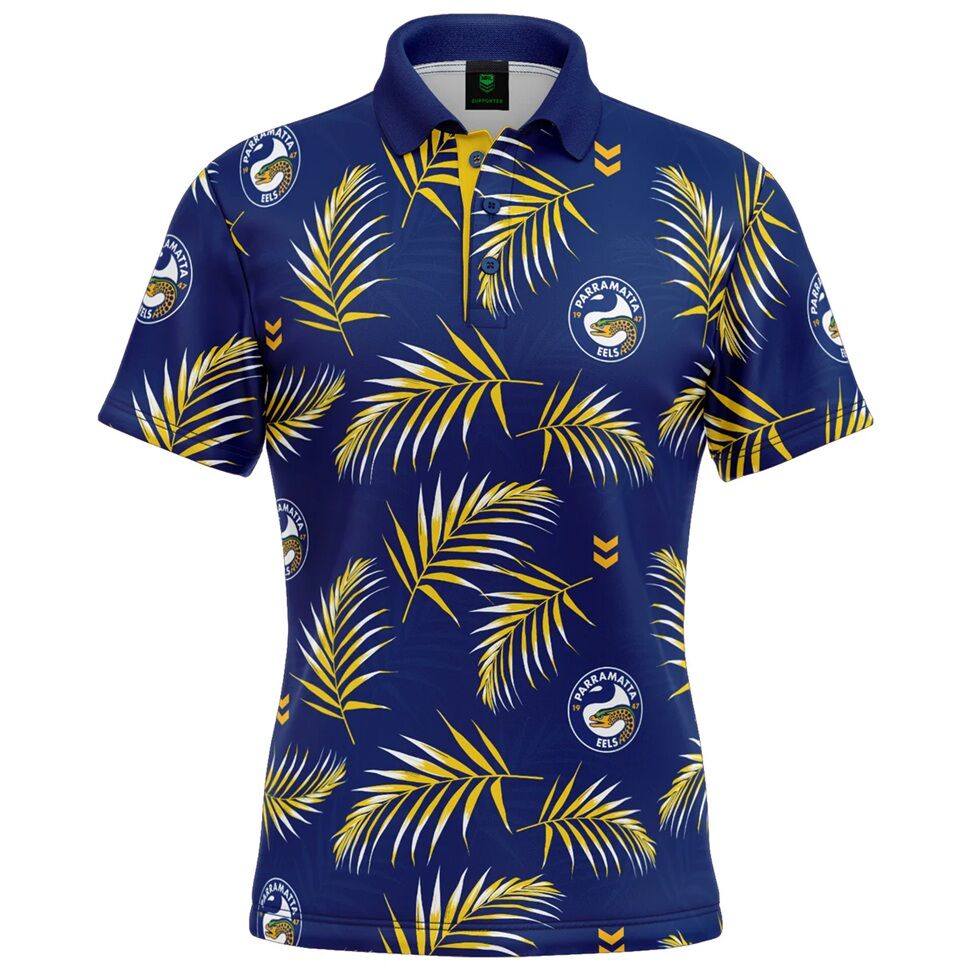 Parramatta Eels NRL 'Palm Beach' Golf Polo Shirt Sizes Sizes S-5XL!