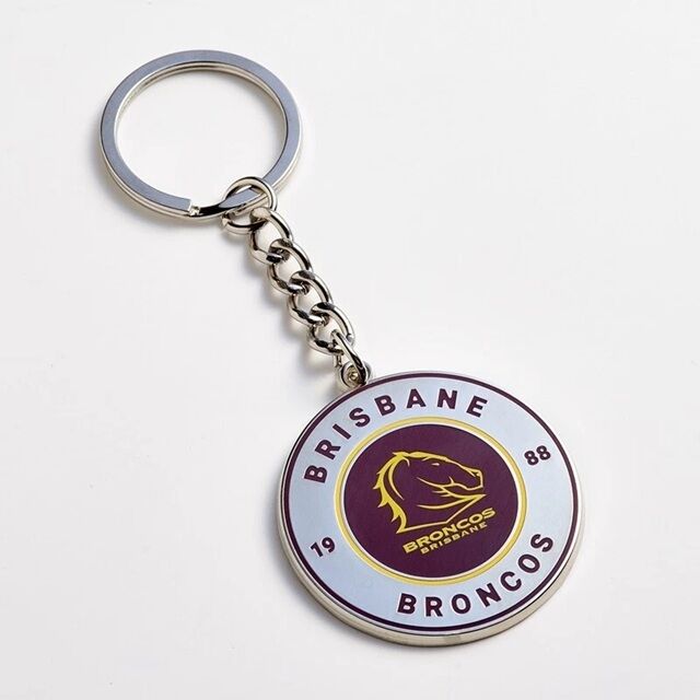 Official NRL Brisbane Broncos Round Team Logo Keyring!