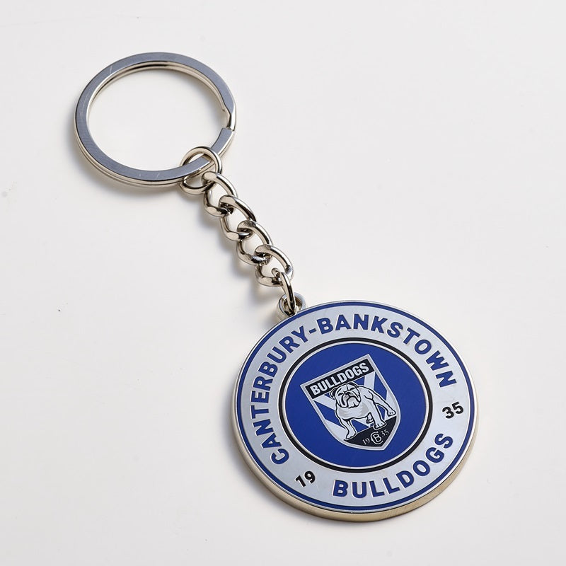 Official NRL Canterbury Bankstown Bulldogs Round Team Logo Keyring!