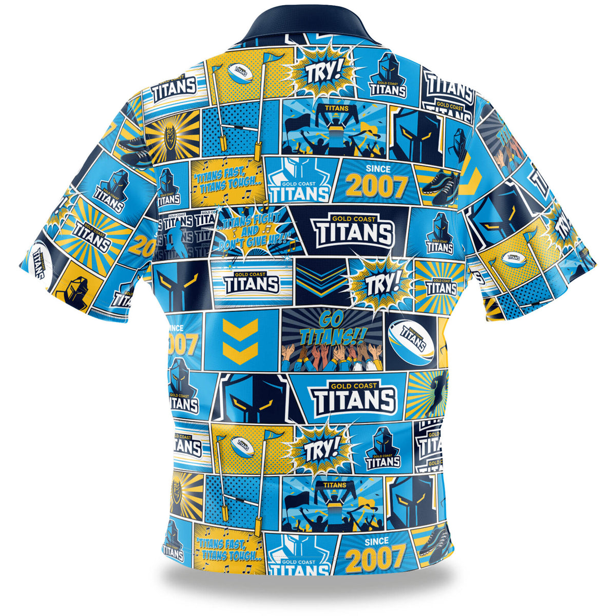 Gold Coast Titans NRL Fanatic Button Up Shirts Polo Sizes S-5XL!