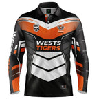 Wests Tigers NRL 'Cyber' Fishing Shirt Sizes S-5XL! Polo Jersey