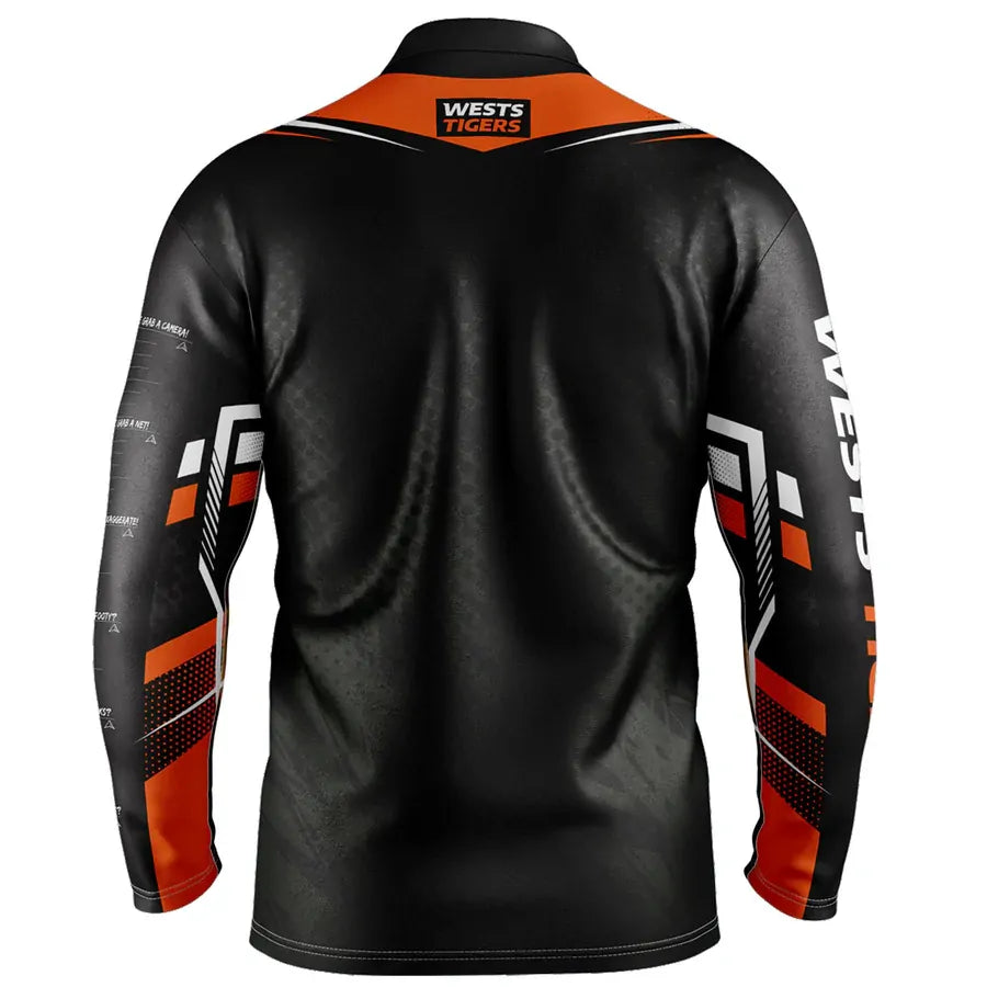 Wests Tigers NRL 'Cyber' Fishing Shirt Sizes S-5XL! Polo Jersey