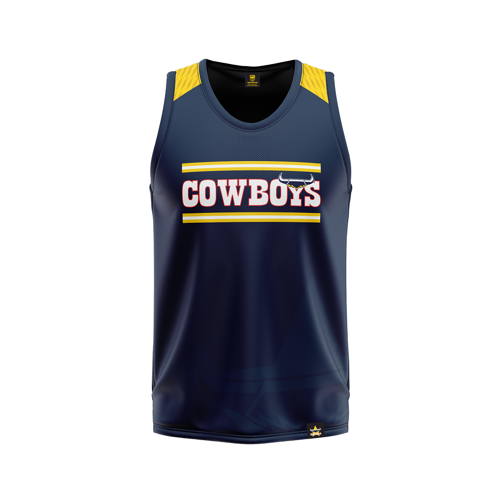 NQ Cowboys NRL 2020 Classic Training Singlet Sizes S-5XL! S20