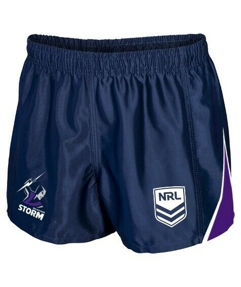 Melbourne Storm NRL Home Supporters Shorts Adult Sizes NEW NRL LOGO