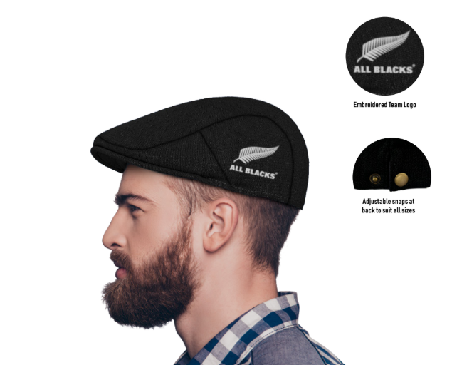 New Zealand All Blacks Rugby 2025 'Donegal' Flat Cap Hat!