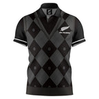 New Zealand All Blacks Rugby 2025 'Argyle' Spring Polo Shirt Sizes S-5XL!