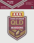 Official Queensland Maroons Origin NRL iTag UV Car See Thru Window Decal Sticker