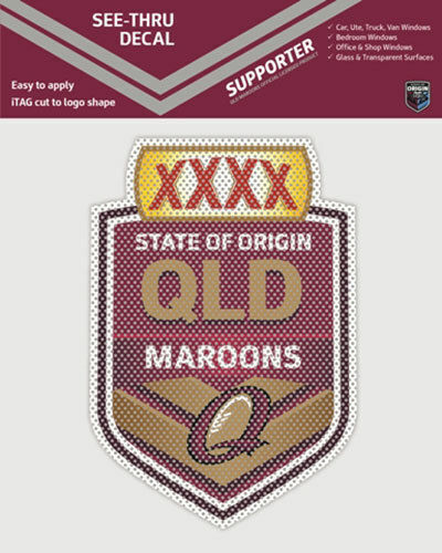 Official Queensland Maroons Origin NRL iTag UV Car See Thru Window Decal Sticker