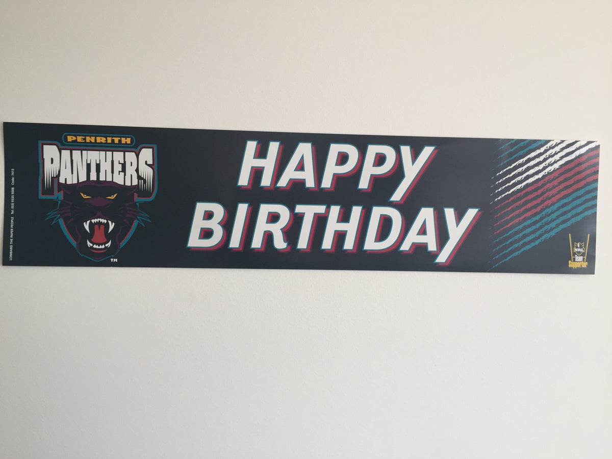 Penrith Panthers NRL 5 Happy Birthday Party Banners + 10 Balloons + 2 Tablecloths