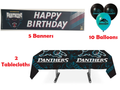 Penrith Panthers NRL 5 Happy Birthday Party Banners + 10 Balloons + 2 Tablecloths
