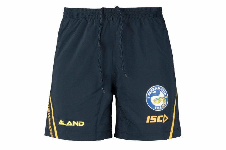 Parramatta Eels NRL ISC Players Navy Training Shorts Sizes S-5XL! T8