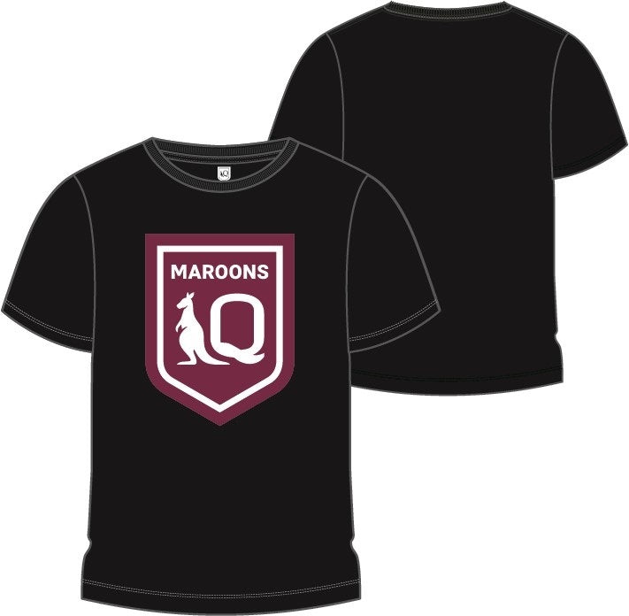 Queensland Maroons QLD SOO Black Crest Shirt Sizes S-5XL! S3