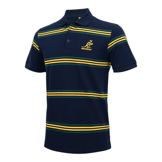 Australian Wallabies ARU Rugby Union Stripe Pique Polo Sizes S-5XL!