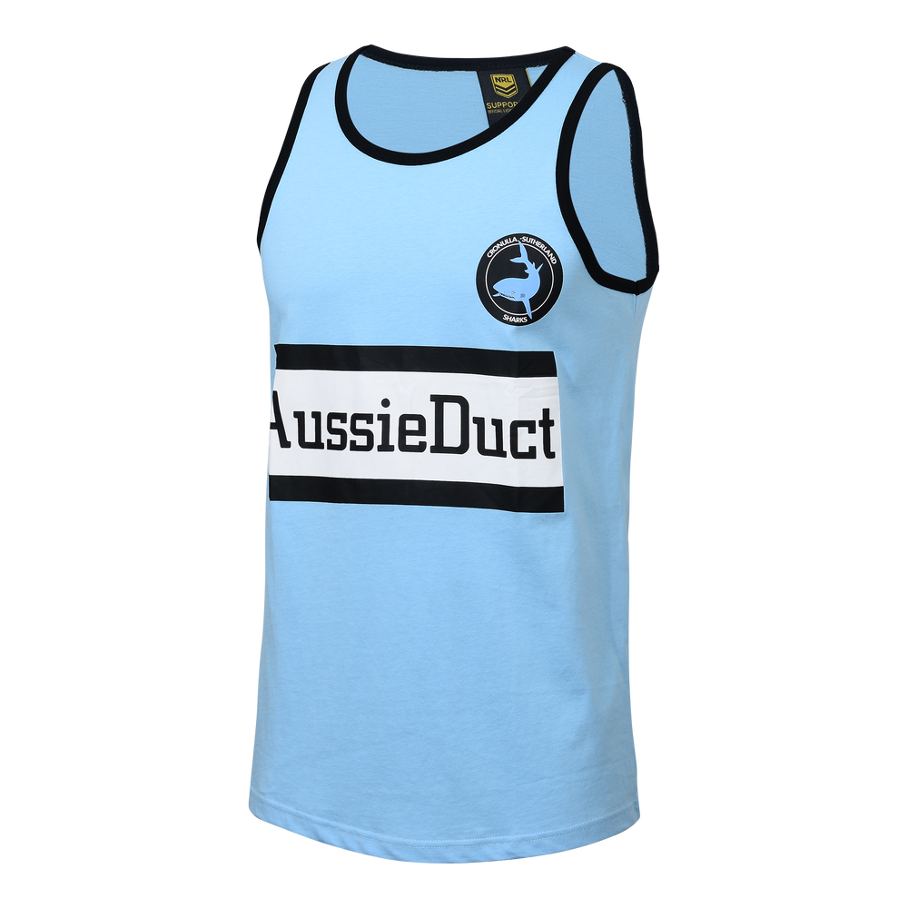 Cronulla Sharks ARL NRL Classic Retro Aussie Duct Cotton Singlet Sizes S-5XL!