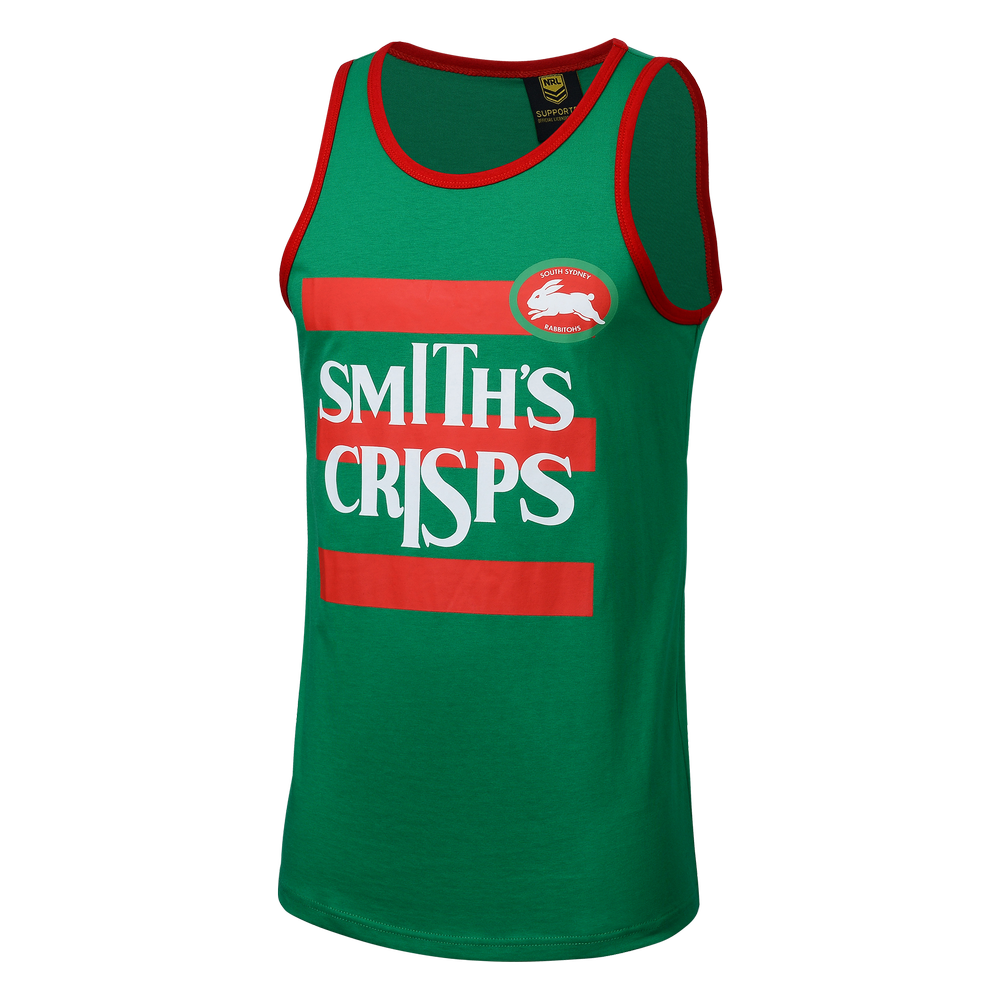South Sydney Rabbitohs ARL NRL Classic Retro Smiths Crisps Cotton Singlet Sizes S-5XL!