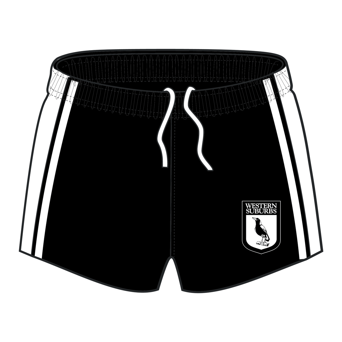Western Suburbs Magpies NRL Retro Home Supporters Shorts Sizes S-5XL!