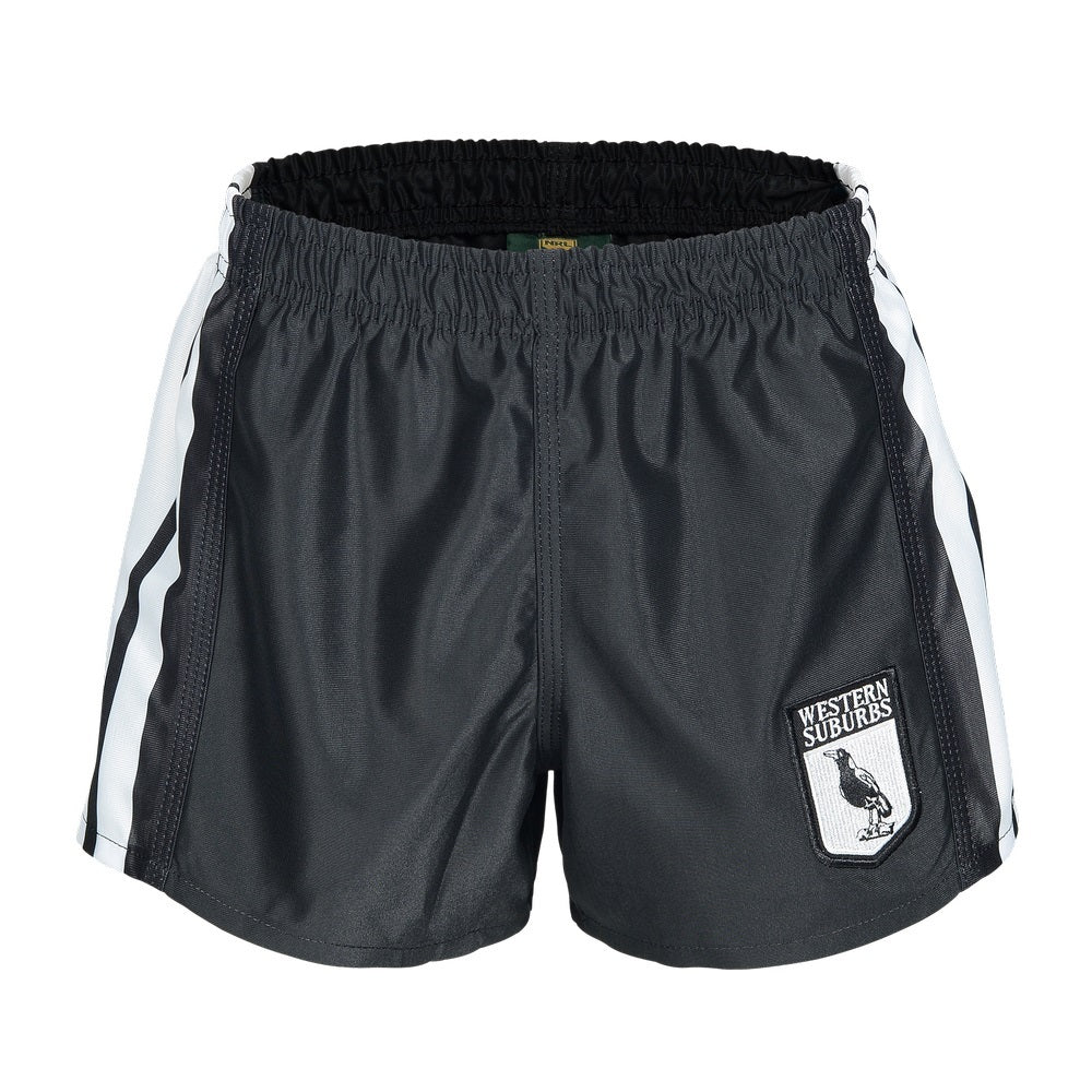 Western Suburbs Magpies NRL Retro Home Supporters Shorts Sizes S-5XL!