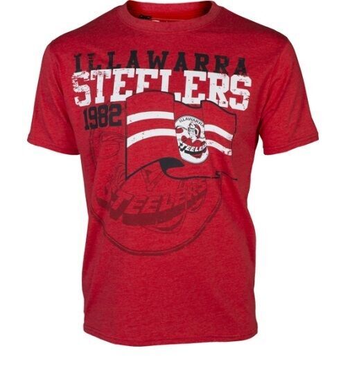 Illawarra Steelers ARL/NRL Retro Heritage Flag Print T Shirt Size S-5XL!