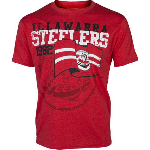 Illawarra Steelers ARL/NRL Retro Heritage Flag Print T Shirt Size S-5XL!