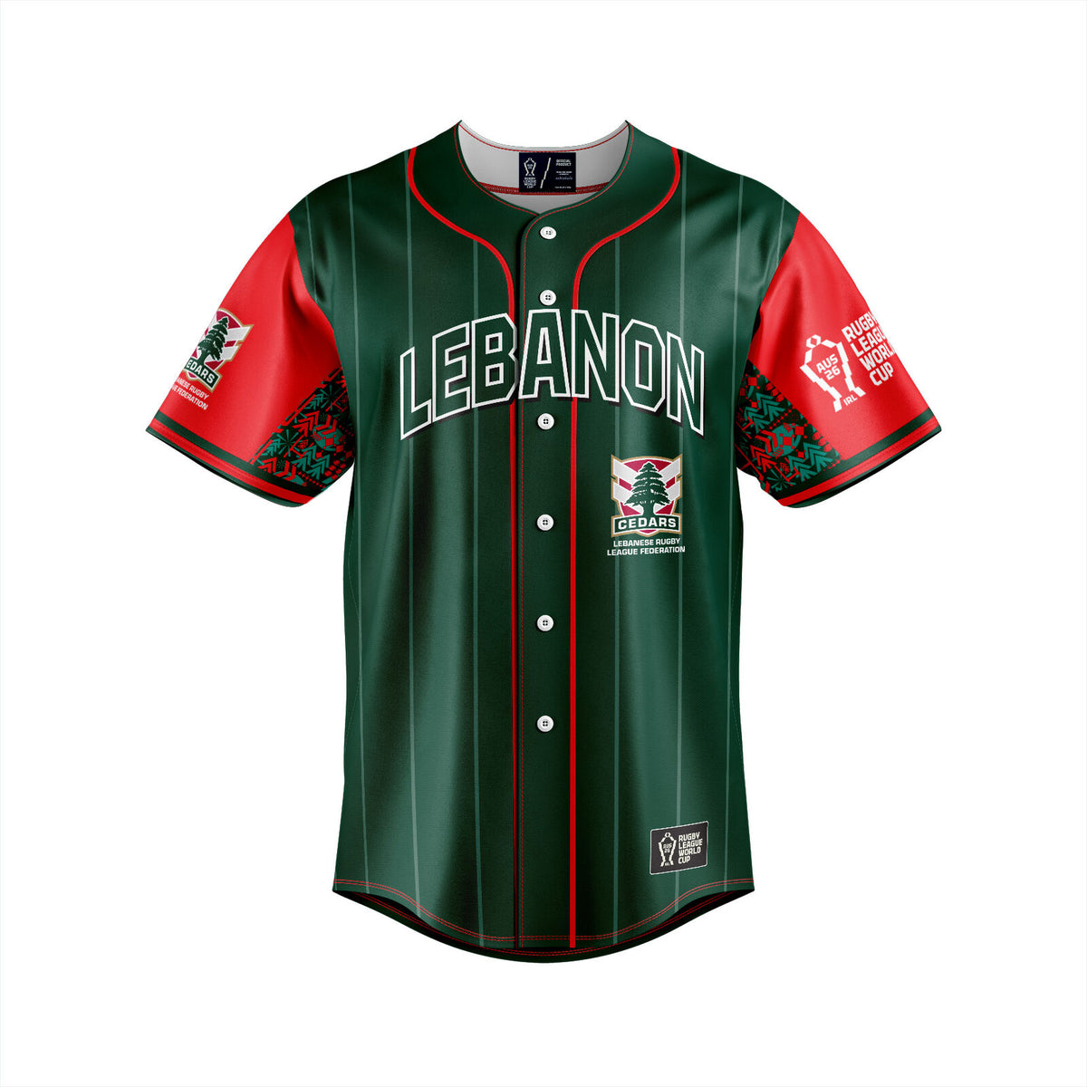 Lebanon Cedars RLWC 2026 Slugger Baseball Jersey Shirt Sizes 8-14!