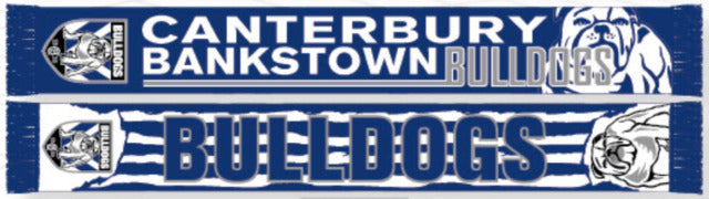 Canterbury Bankstown Bulldogs NRL Alliance Jacquard Scarf with Tassles/Fringe!