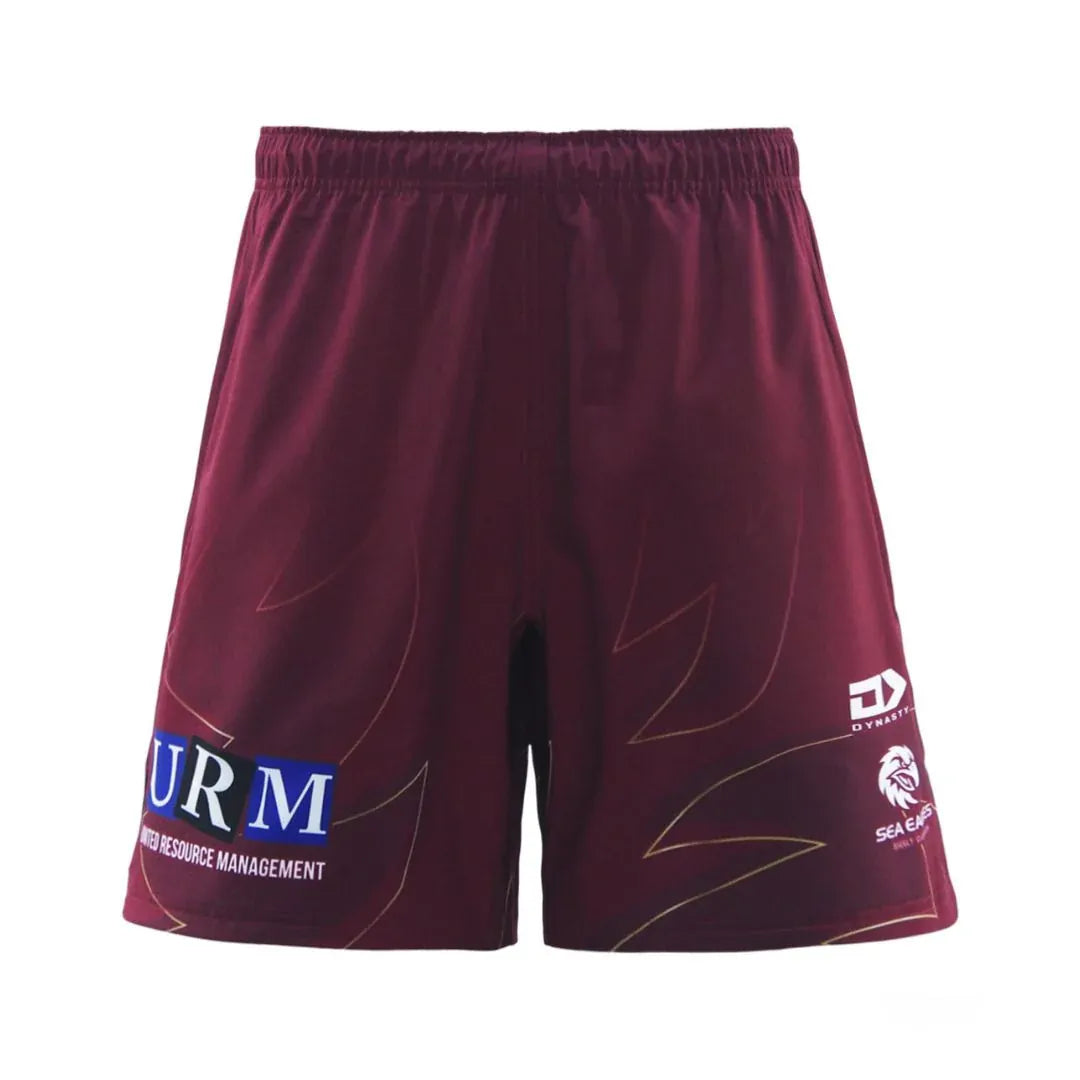Manly Sea Eagles NRL 2025 Dynasty Maroon Alternate Gym Training Shorts Sizes S-7XL!