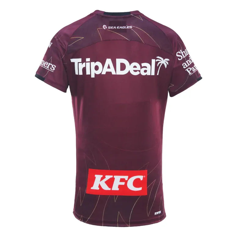 Manly Sea Eagles NRL 2025 Dynasty Maroon Training Shirt Sizes S-7XL!