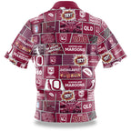 Queensland QLD Maroons NRL SOO Fanatic Button Up Shirt Polo Sizes S-5XL!