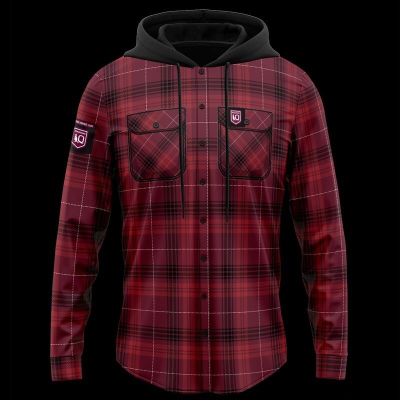 Queensland Maroons SOO Hooded Flannel Shirt Button Up T Shirt Sizes S-5XL!