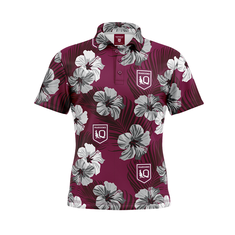 Queensland Maroons NRL Aloha Golf Polo Sizes S-5XL!
