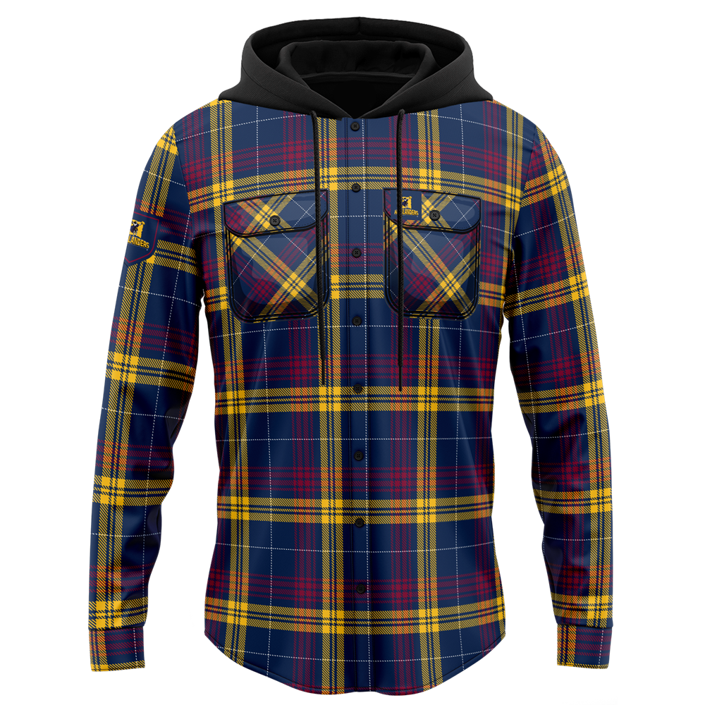 Otago Highlanders Super Rugby Hooded Flannel Shirt Sizes S-7XL!