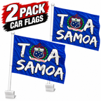 2 x Samoa National Car Flag Crest Toa Samoa RLWC Polyester Flag 30cm x 45cm with Pole!