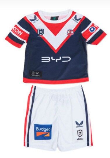 Sydney Roosters NRL 2025 Castore Toddlers Home Jersey Set Size 2yrs-8yrs!