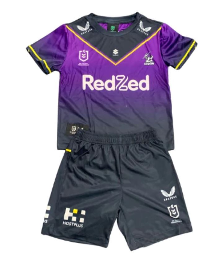 Melbourne Storm NRL Castore Toddlers Home Jersey Set Size 2yrs-7yrs! T2