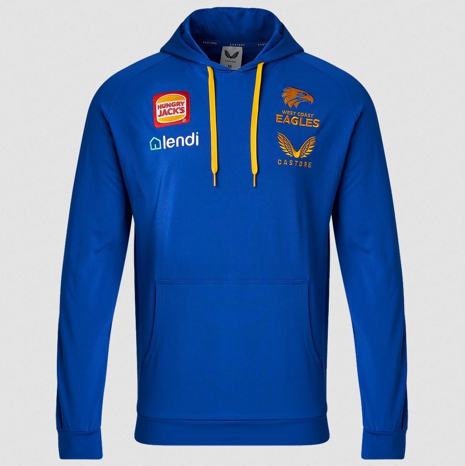 West Coast Eagles AFL Castore Squad Hoody Blue Size S-5XL! T2