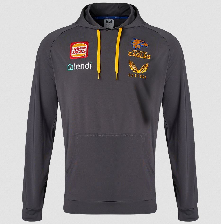 West Coast Eagles AFL Castore Squad Hoody Charcoal Size S-5XL! T2